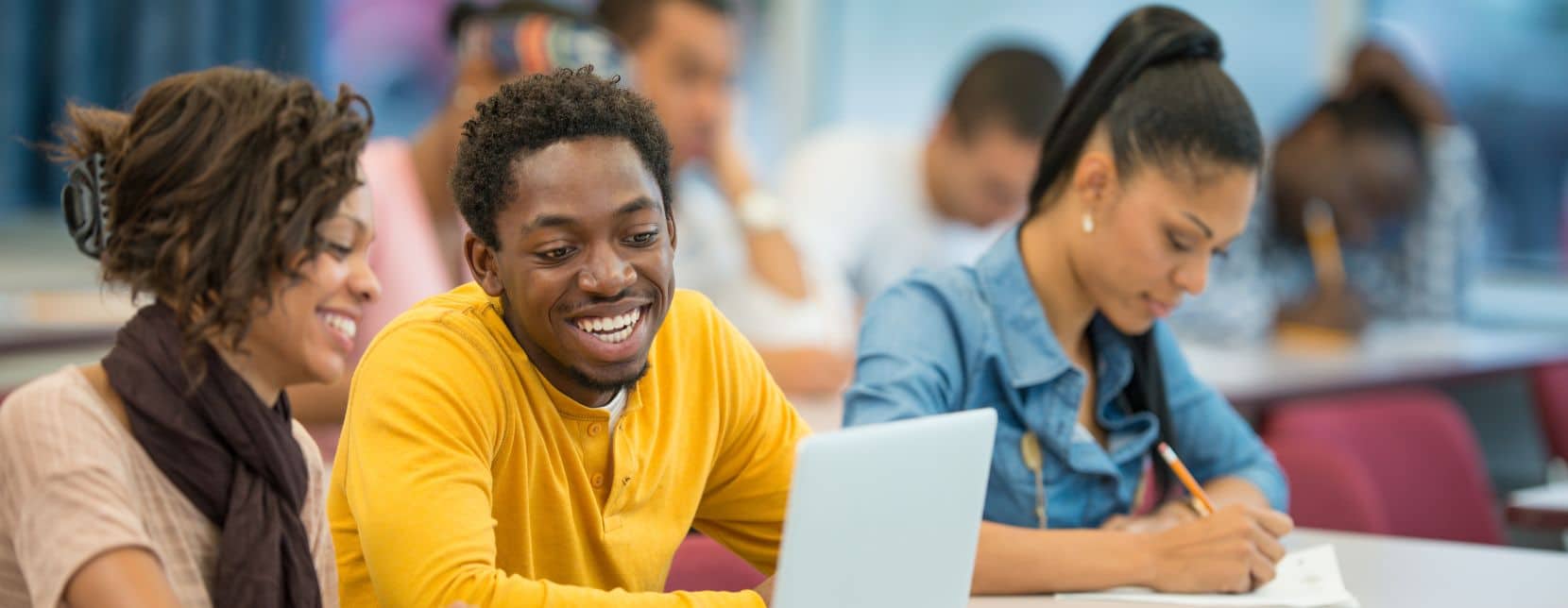 College students sitting at computers